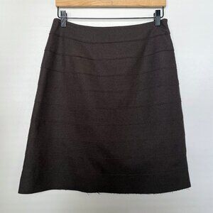 Pegorer Dark Brown Virgin Wool Blend Skirt